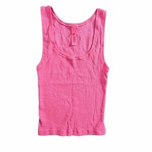 SKIMS Soft Lounge Pink Ribbed Tank Top Small NWOT